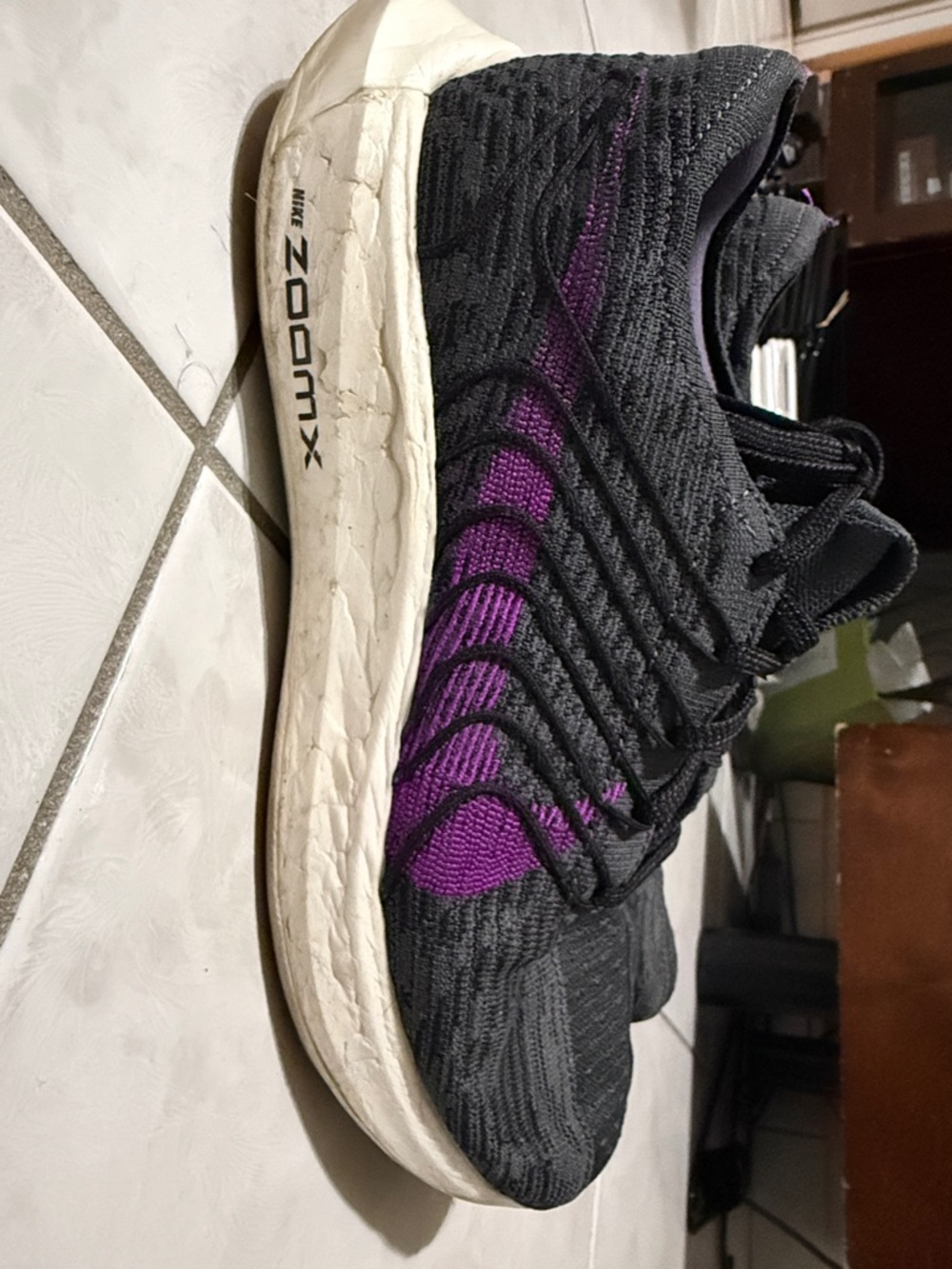 Nike Men’s Black & Purple Running Shoe - ZoomX Pegasus turbo